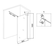 Душевая перегородка Niagara Eco NG-531-80 80х190, профиль хром, стекло прозрачное