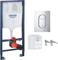 Система инсталляции для унитазов Grohe Rapid SL 39702000 3 в 1 с панелью смыва