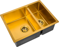 Мойка кухонная Zorg Inox PVD SZR-58-2-44 BRONZE бронза