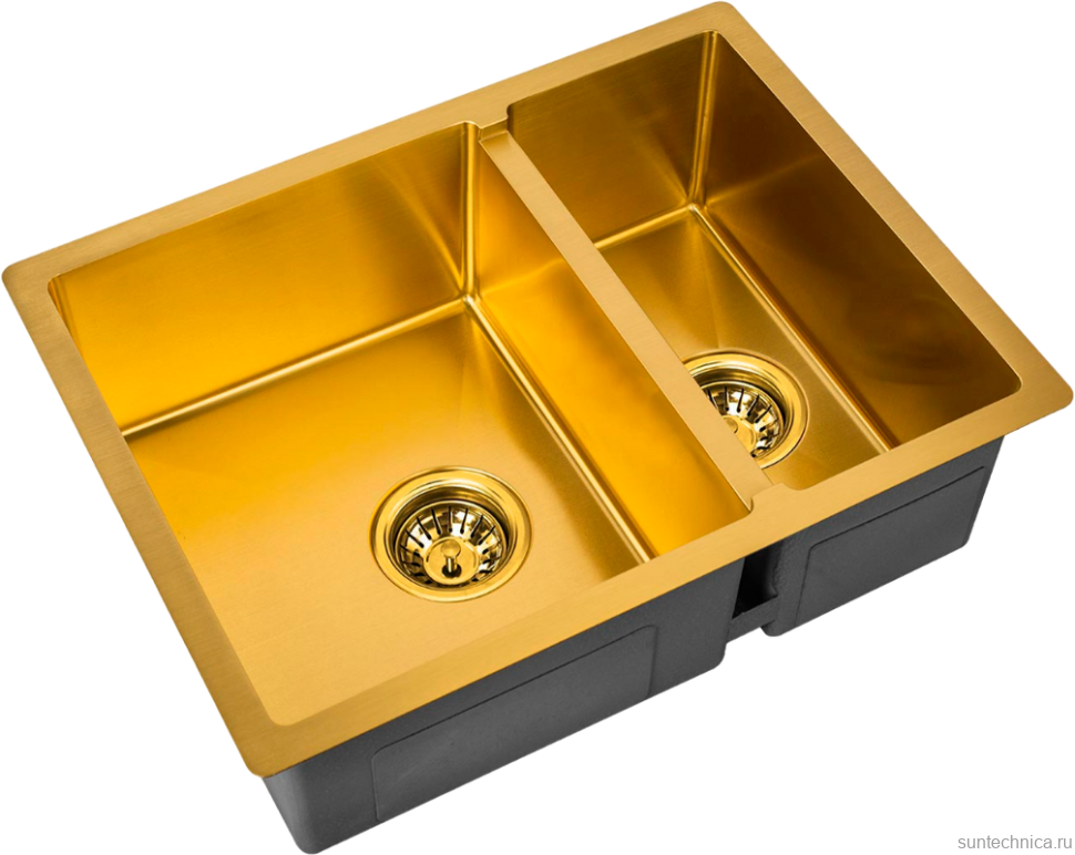 Мойка кухонная Zorg Inox PVD SZR-58-2-44 BRONZE бронза