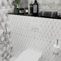 Система инсталляции для унитазов Lavinia Boho RelFix 77020069 5 в 1 с кнопкой смыва и дозатором, белый мрамор