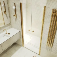 Душевая дверь в нишу Maybahglass MGD-426-3 120 см, профиль матовое золото, стекло сатин