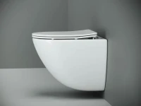 Комплект Ceramicanova Унитаз подвесной Mono CN1905 безободковый, с микролифтом + Инсталляция Balance CN121002CH с кнопкой Square глянцевый хром