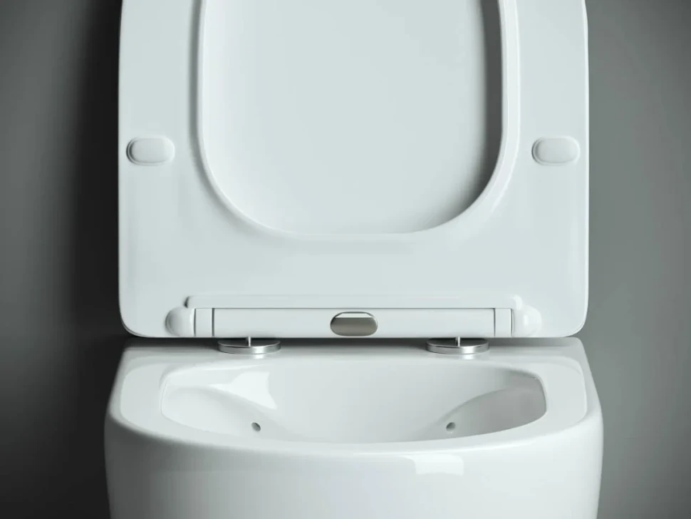Комплект Ceramicanova Унитаз подвесной Mono CN1905 безободковый, с микролифтом + Инсталляция Balance CN121002CH с кнопкой Square глянцевый хром
