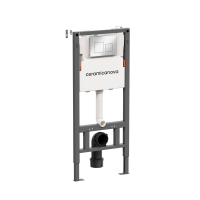 Комплект Ceramicanova Унитаз подвесной Mono CN1905 безободковый, с микролифтом + Инсталляция Balance CN121002CH с кнопкой Square глянцевый хром