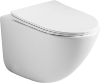 Комплект Ceramicanova Унитаз подвесной Mono CN1905 безободковый, с микролифтом + Инсталляция Balance CN121002CH с кнопкой Square глянцевый хром