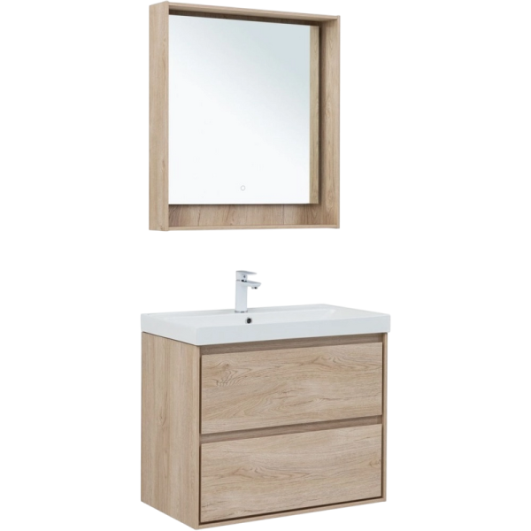 Мебель для ванной комнаты Aquanet Милан 80 подвесная, дуб светлый