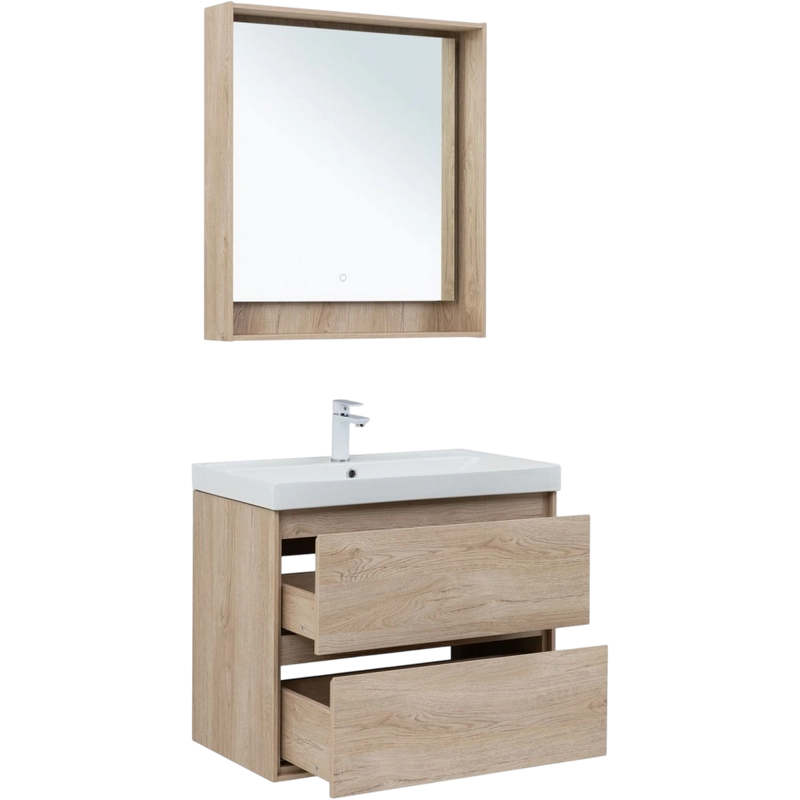 Мебель для ванной комнаты Aquanet Милан 80 подвесная, дуб светлый