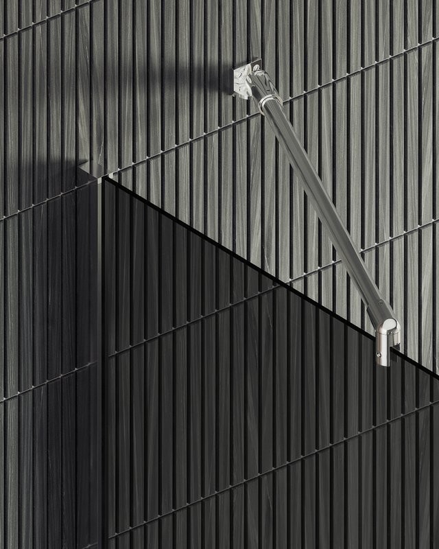 Душевая перегородка Maybahglass MGD-1355-5ш 99 см, профиль хром матовый, стекло графит