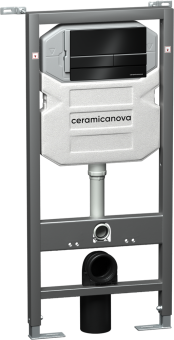 Система инсталляции для унитазов Ceramica Nova Envision Flat CN1002B кнопка черная матовая