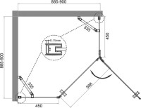 Душевой уголок BelBagno Kraft P-1-90-C-Cr R