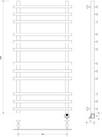 Полотенцесушитель электрический Secado Понтида Плюс, R 100x60 см, подключение справа, хром, лесенка