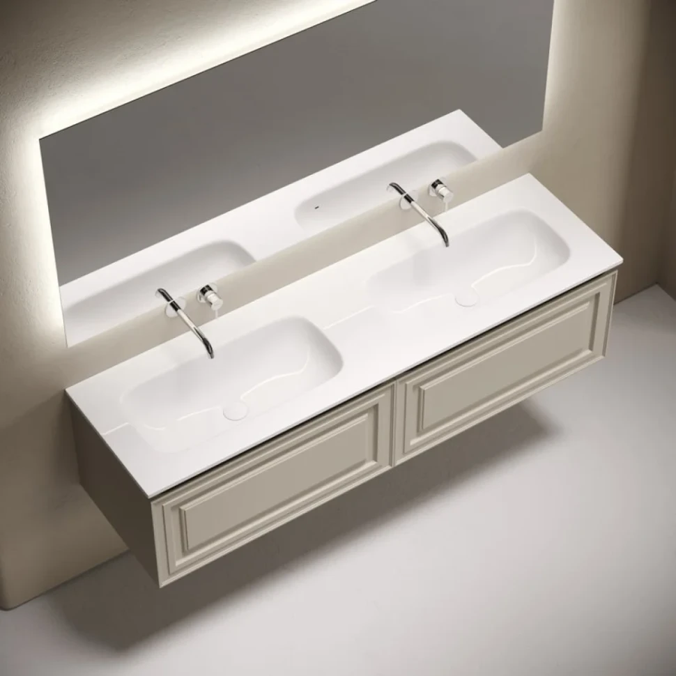 Тумба с раковиной Sancos Very 160 подвесная, beige soft, раковина CN7023wx