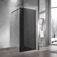 Душевая перегородка Vincea Walk-in VSW-1H900CGB 90 см, профиль матовый чёрный, стекло тонированное