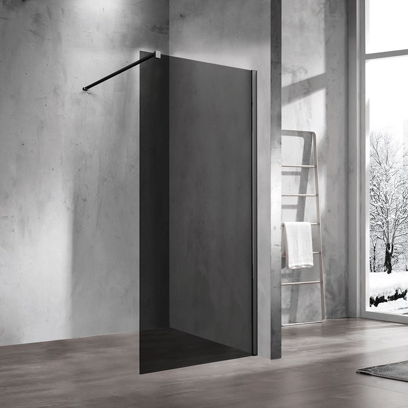 Душевая перегородка Vincea Walk-in VSW-1H900CGB 90 см, профиль матовый чёрный, стекло тонированное