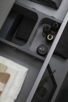 Тумба с раковиной Allen Brau Infinity 85 1+1, подвесная, антрацит матовый, столешница графит