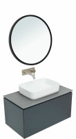 Тумба с раковиной Allen Brau Infinity 85 1+1, подвесная, антрацит матовый, столешница графит