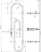 Полотенцесушитель электрический Bauedge Wall Clip AF0013 30x120, белый матовый