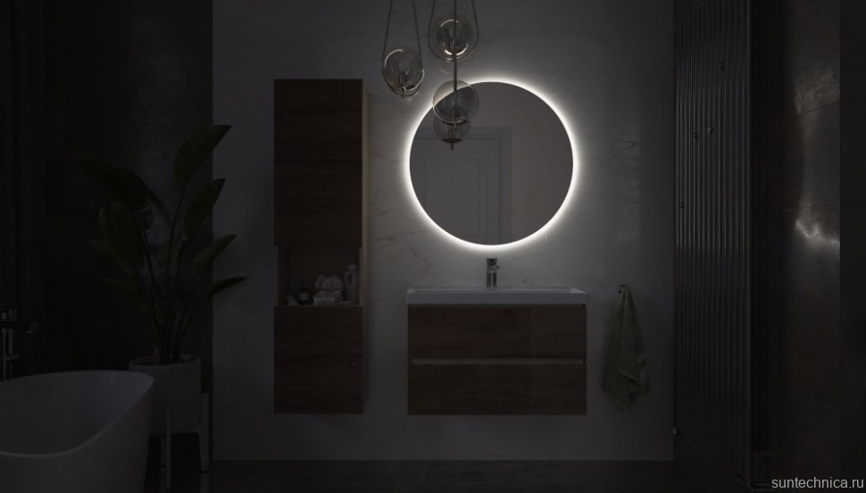 Тумба с раковиной Velvex Mondi 80 акация темная