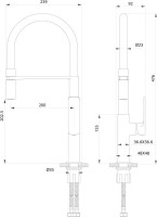 Смеситель для кухни Elghansa Heffen 5653520 с гибким изливом