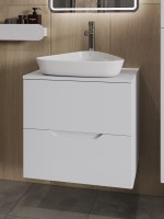 Тумба с раковиной Orange Line 60 подвесная, 2 ящика, матовая белая с раковиной B07-500W