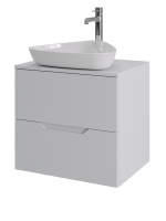 Тумба с раковиной Orange Line 60 подвесная, 2 ящика, матовая белая с раковиной B07-500W