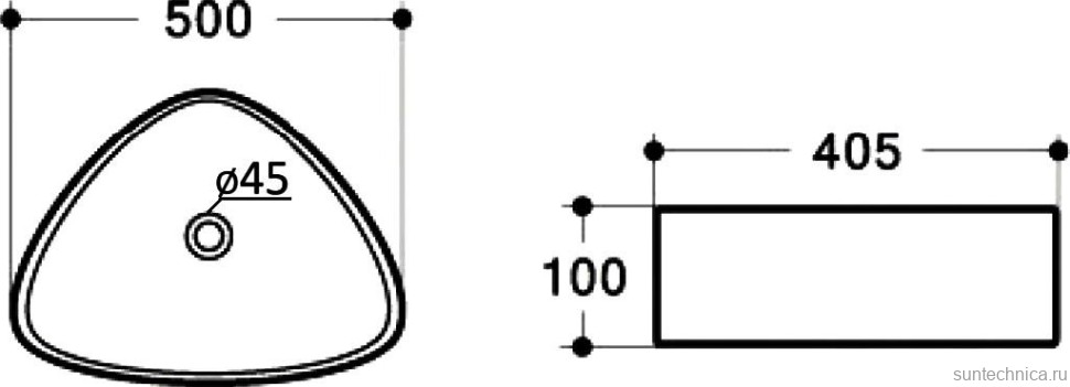 Тумба с раковиной Orange Line 60 подвесная, 2 ящика, матовая белая с раковиной B07-500W