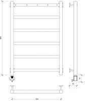 Полотенцесушитель электрический Secado Корсико 1 К L 85x55 см, подключение слева, хром, лесенка