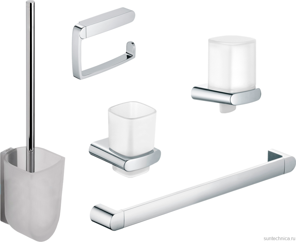 Набор Дозатор Keuco Elegance new 11652 хром + Стакан 11650 019000 хром + Полотенцедержатель 11601 40 см, хром + Ершик 11669 019000 + Держатель 11662 010000 хром