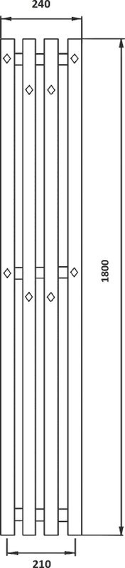 Полотенцесушитель водяной Secado Сандриго 4К 1800/210 180x25 см, хром, I-образный