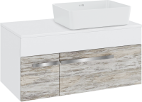 Тумба с раковиной Runo Вудлайн 85 подвесная, скандинавский дуб, раковина Tre 50