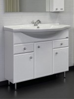 Тумба с раковиной Comforty Сочи 100 напольная, белый глянец