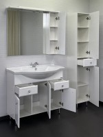 Тумба с раковиной Comforty Сочи 100 напольная, белый глянец