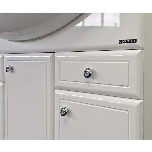 Тумба с раковиной Comforty Сочи 100 напольная, белый глянец