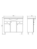 Тумба с раковиной Comforty Сочи 100 напольная, белый глянец