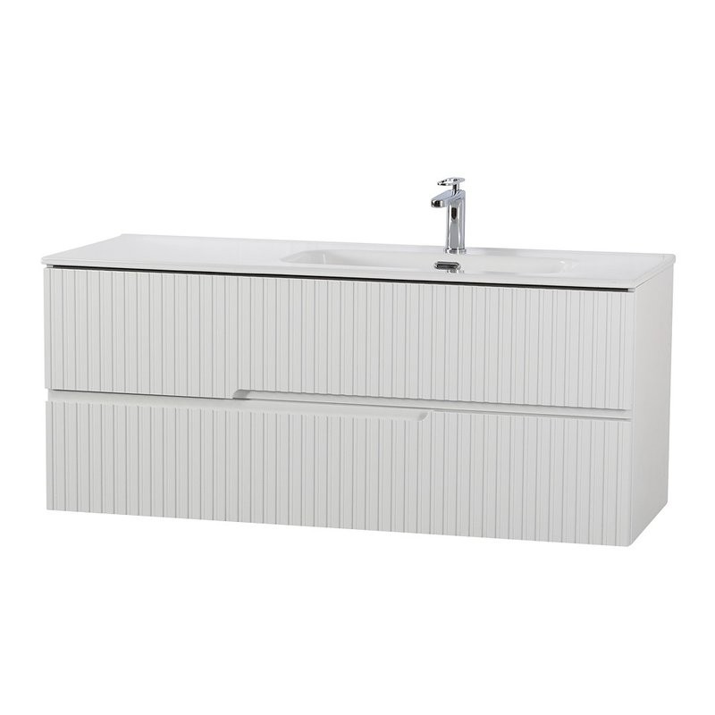 Тумба с раковиной Cezares Duet 120 R bianco lucido, раковина белая CZR-8095-120-R
