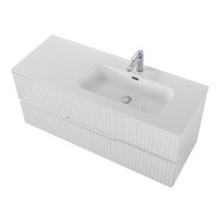 Тумба с раковиной Cezares Duet 120 R bianco lucido, раковина белая CZR-8095-120-R