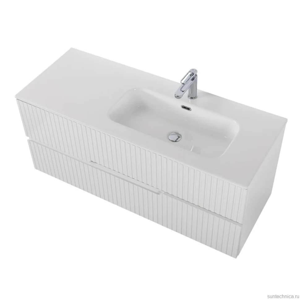 Тумба с раковиной Cezares Duet 120 R bianco lucido, раковина белая CZR-8095-120-R