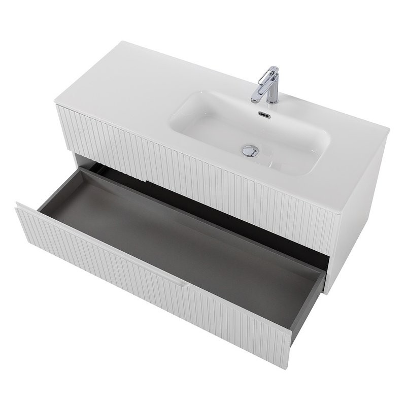 Тумба с раковиной Cezares Duet 120 R bianco lucido, раковина белая CZR-8095-120-R