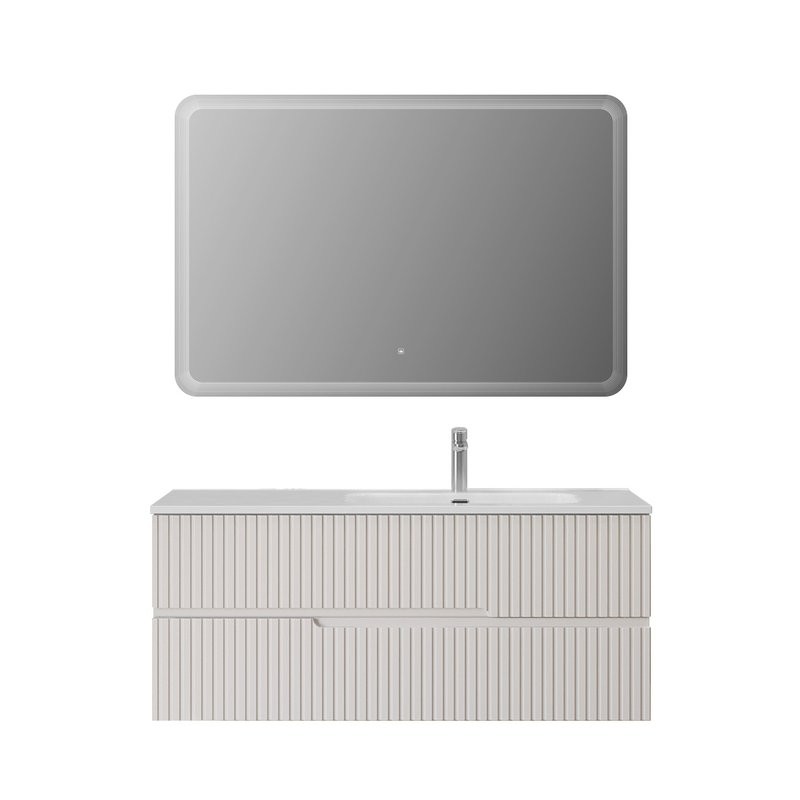 Тумба с раковиной Cezares Duet 120 R bianco lucido, раковина белая CZR-8095-120-R