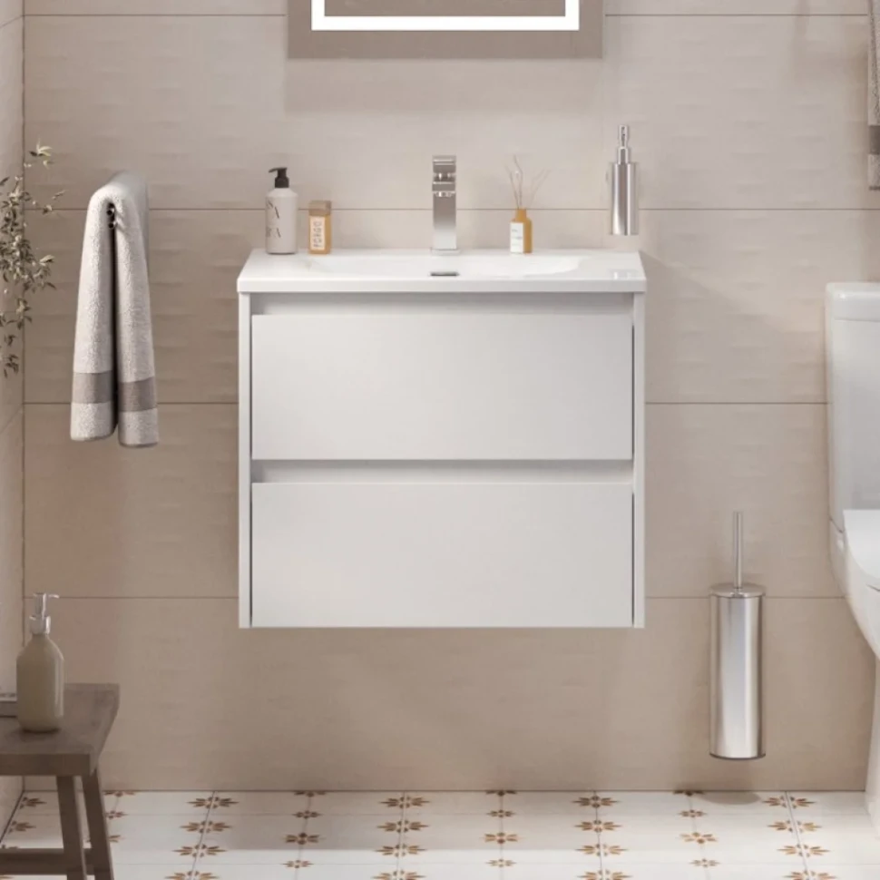 Мебель для ванной комнаты BelBagno Kraft 39 70 bianco opaco, раковина BB-8099-3-70