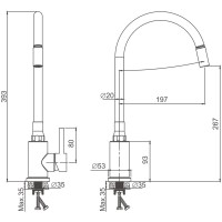 Смеситель для кухни BELZ B809 B73809-8 с гибким изливом, хром