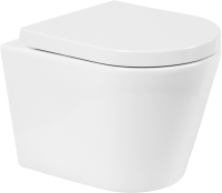 Унитаз подвесной BelBagno Flay-r BB053CHR безободковый, крышка BB865SC с микролифтом