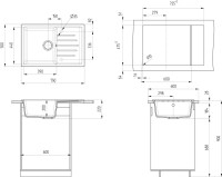 Мойка кухонная Ulgran U-400 342 графитовая + дозатор U-01 графит Мойка кухонная Ulgran U-400 342 графитовая + дозатор U-01 графит