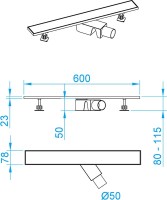 Душевой трап (лоток) RGW Shower Drain SDR-22 60 см, хром