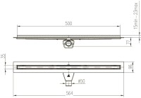 Душевой трап (лоток) Veconi Slim Line 500 хром матовый