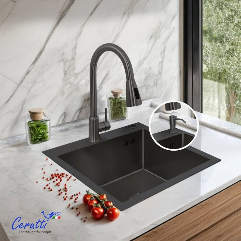 Мойка кухонная Ceruttispa 11256 nano black, графит