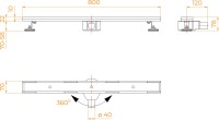 Душевой трап (лоток) RGW SDR-08B черный, 80 см