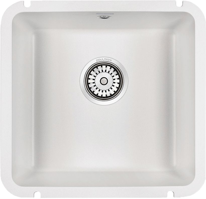 Комплект Мойка Paulmark Unter 50 PM204543-WH белая + Смеситель Lemark Comfort LM3075W с гибким изливом, белый