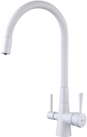 Комплект Мойка Paulmark Unter 50 PM204543-WH белая + Смеситель Lemark Comfort LM3075W с гибким изливом, белый